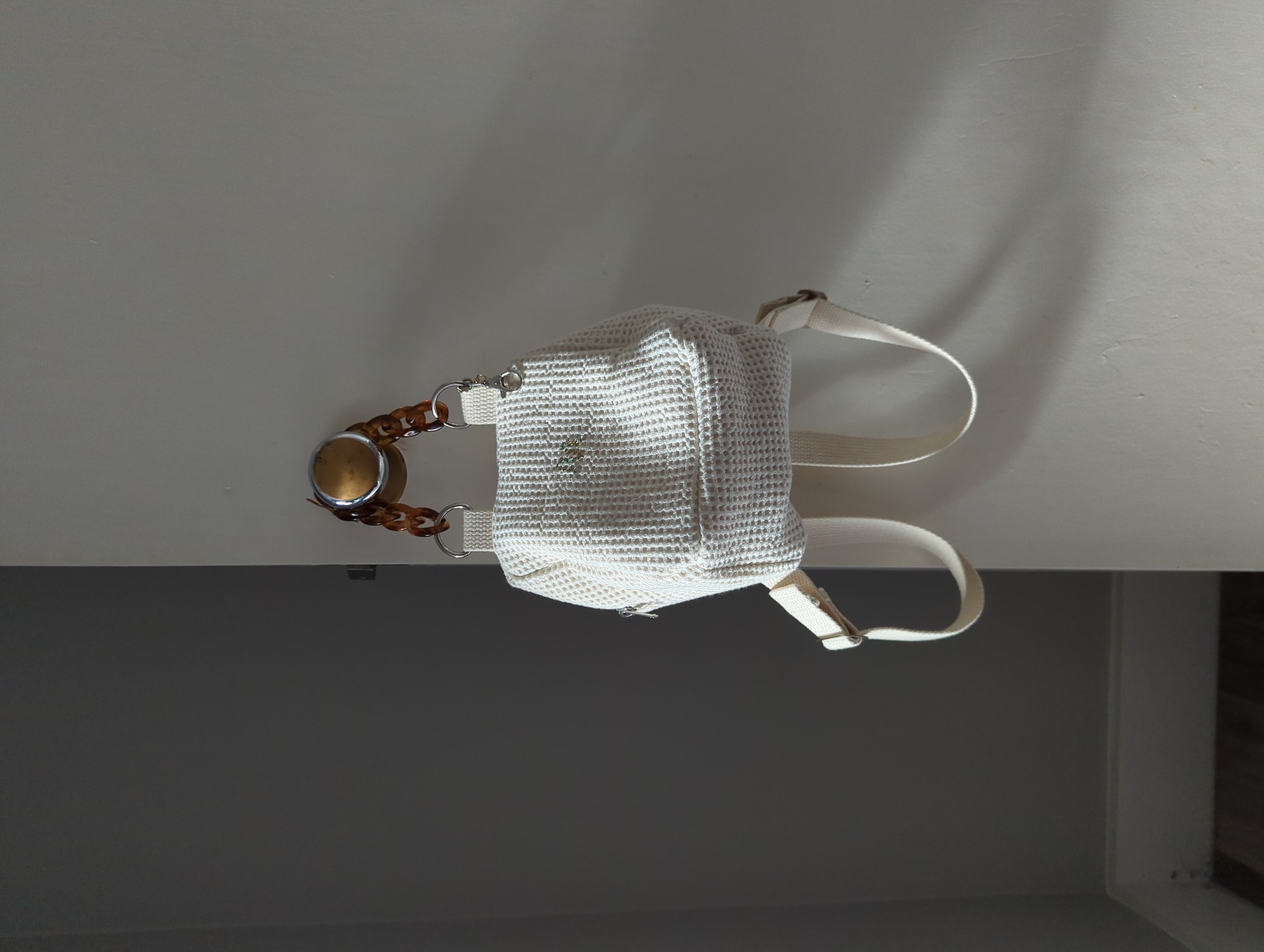 cotton waffle and poplin backpack for maeve