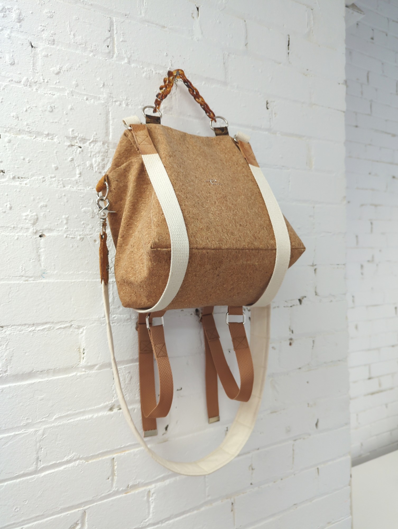 cork and cotton all-strap bag