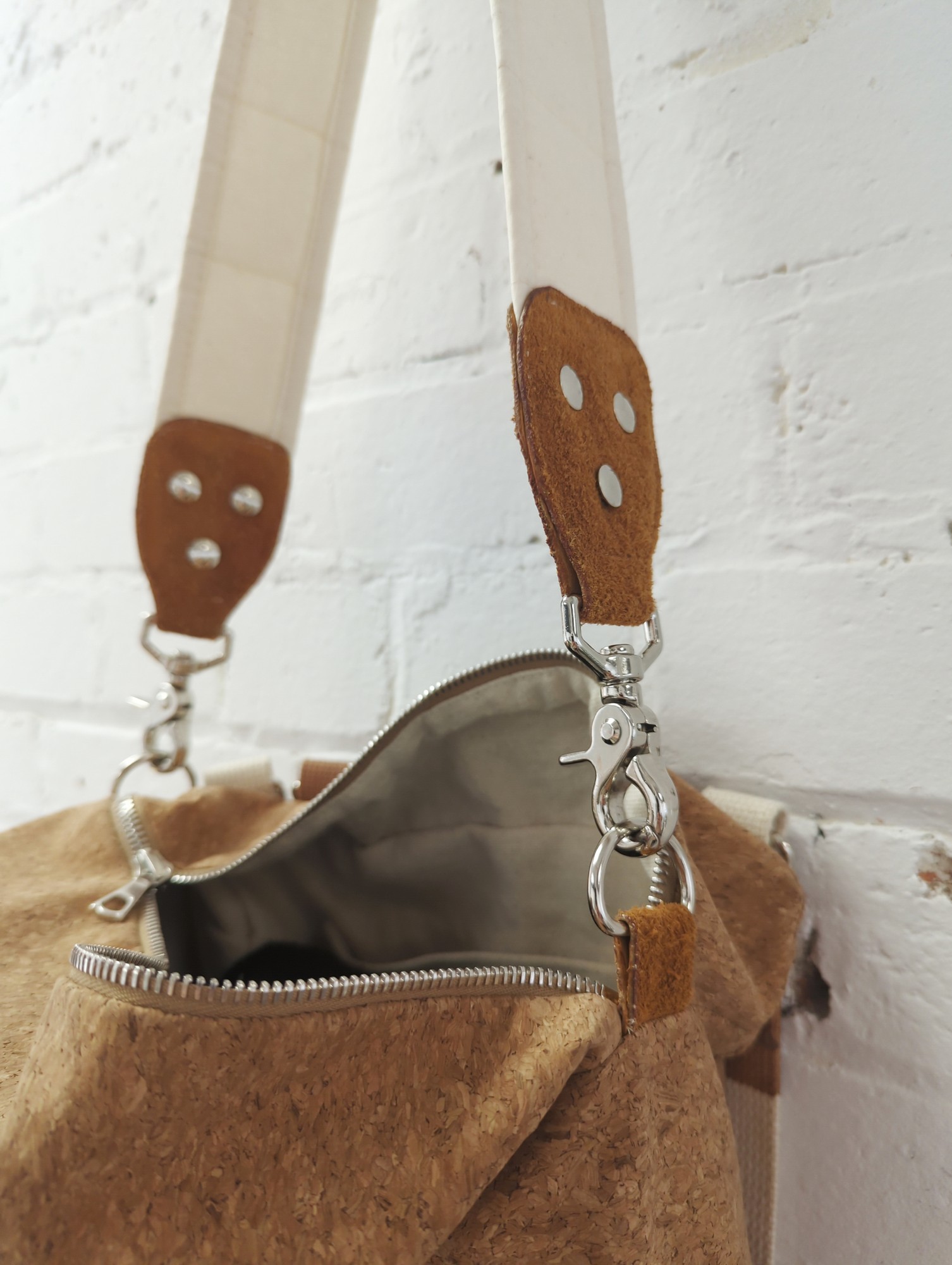 cork and cotton all-strap bag