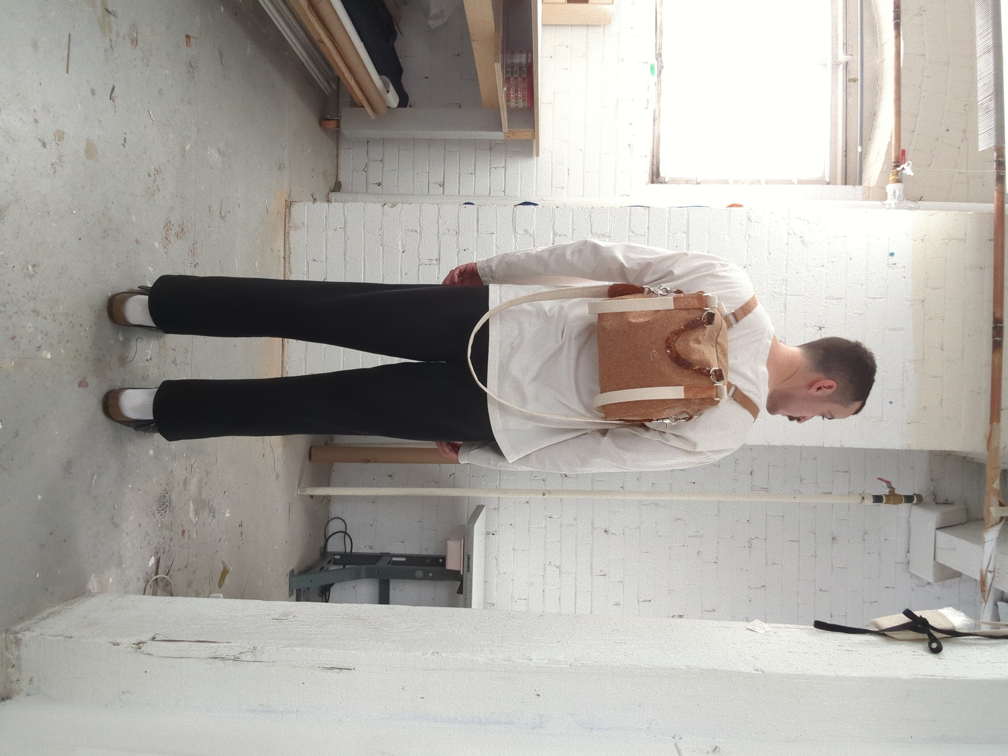 cork and cotton all-strap bag