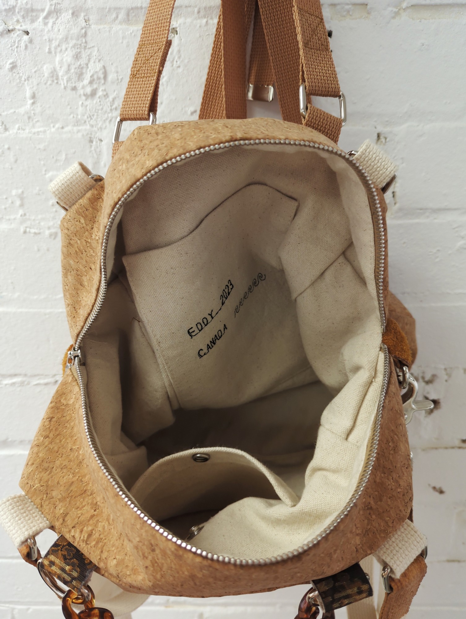 cork and cotton all-strap bag