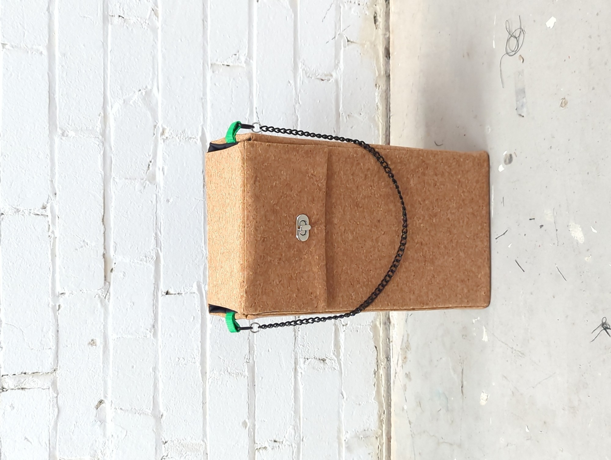 cork and polyester heavy satin trophy box bag