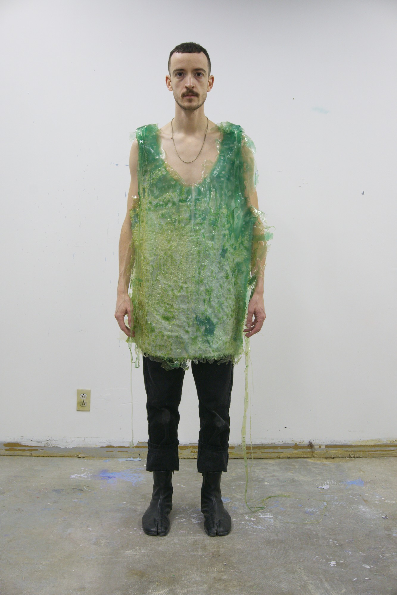 rubber on cotton tunic