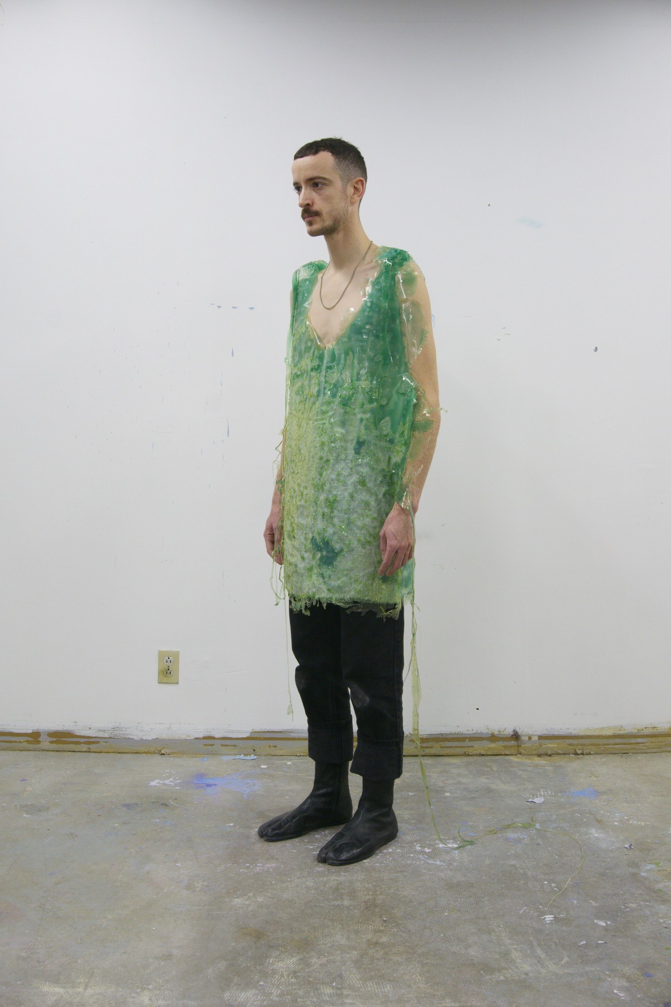 rubber on cotton tunic