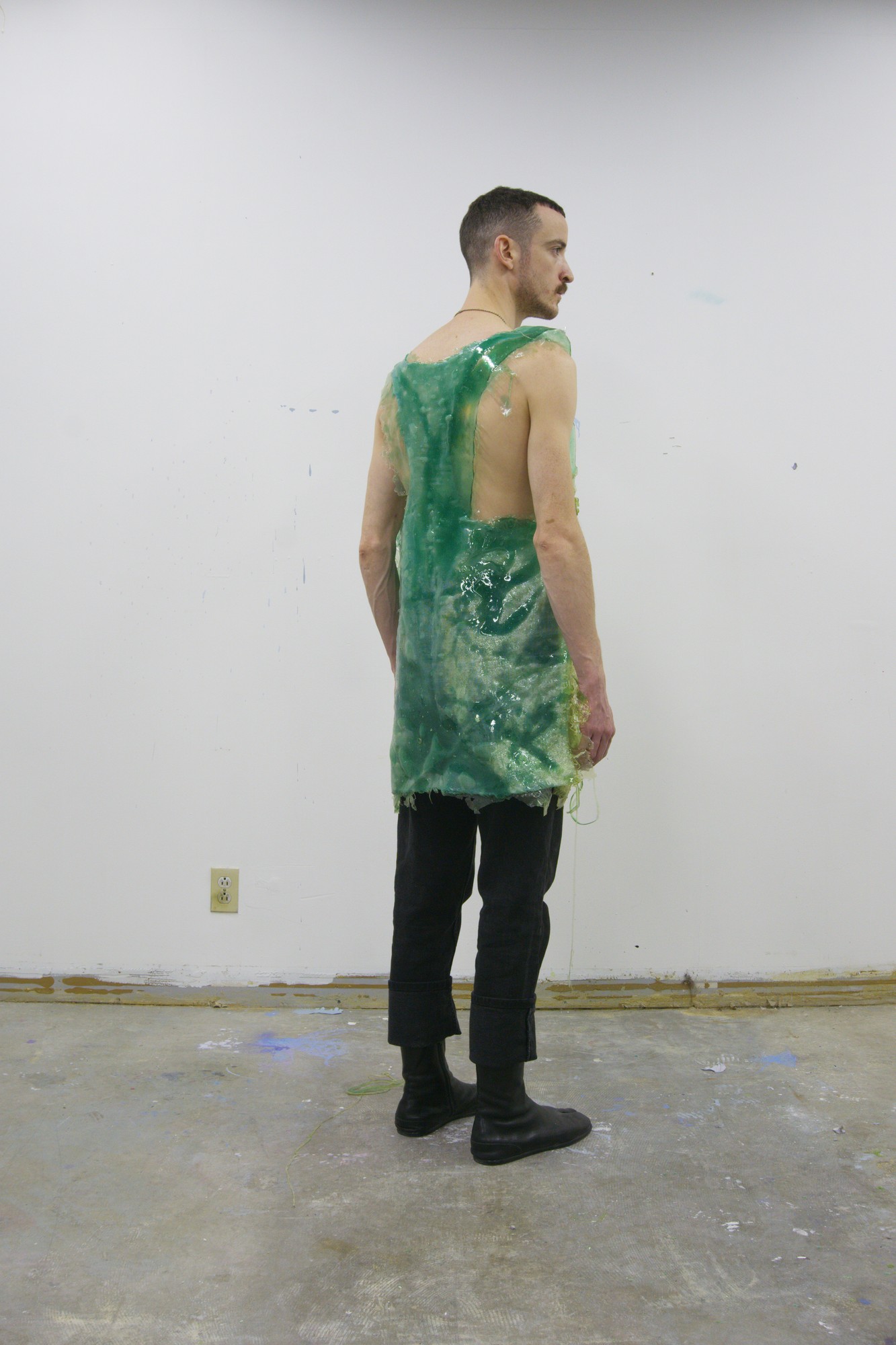 rubber on cotton tunic