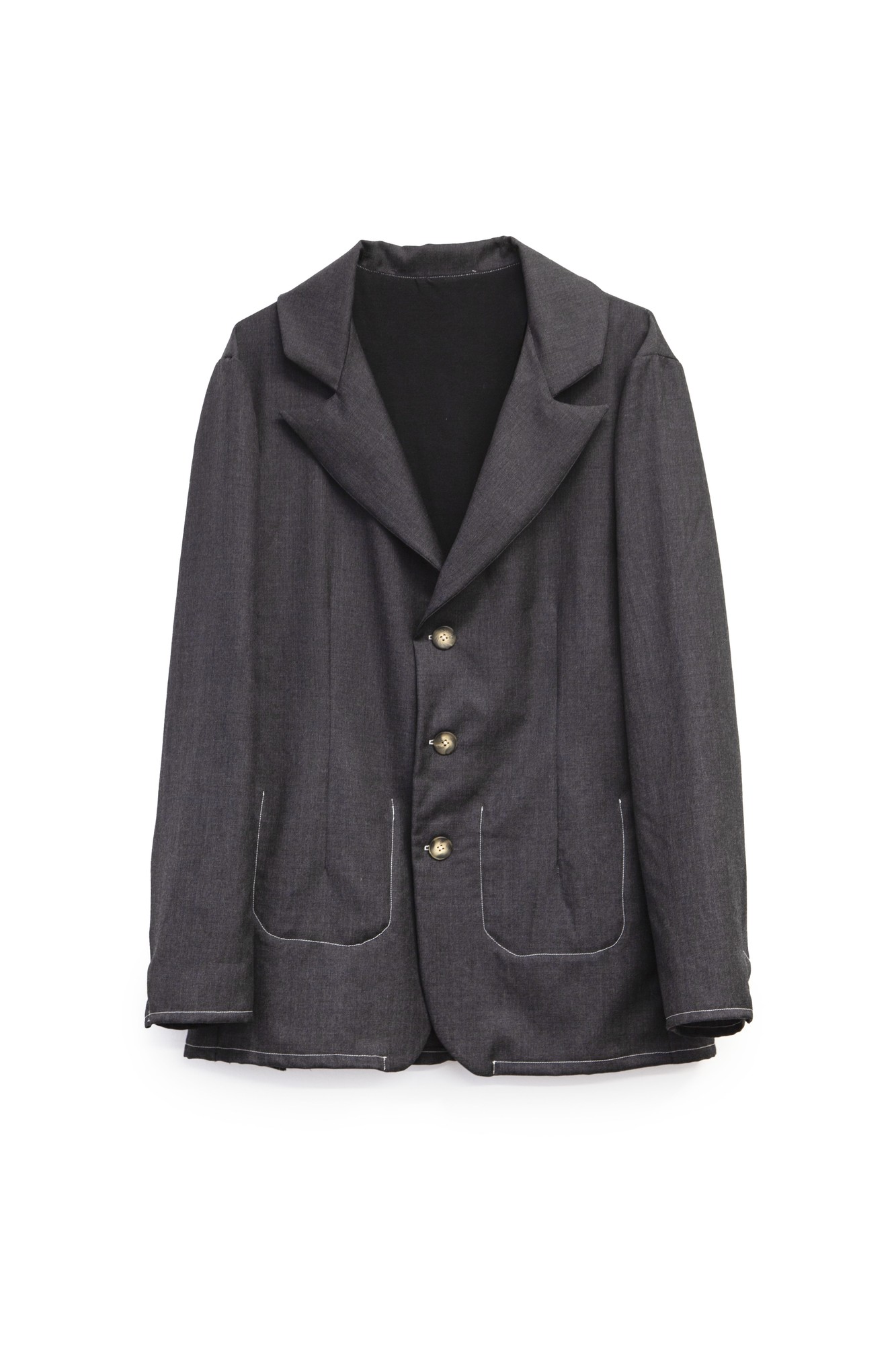 cotton rib knit quarter lined wool blazer