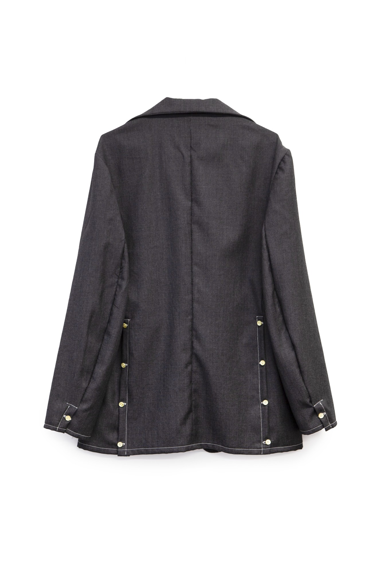 cotton rib knit quarter lined wool blazer