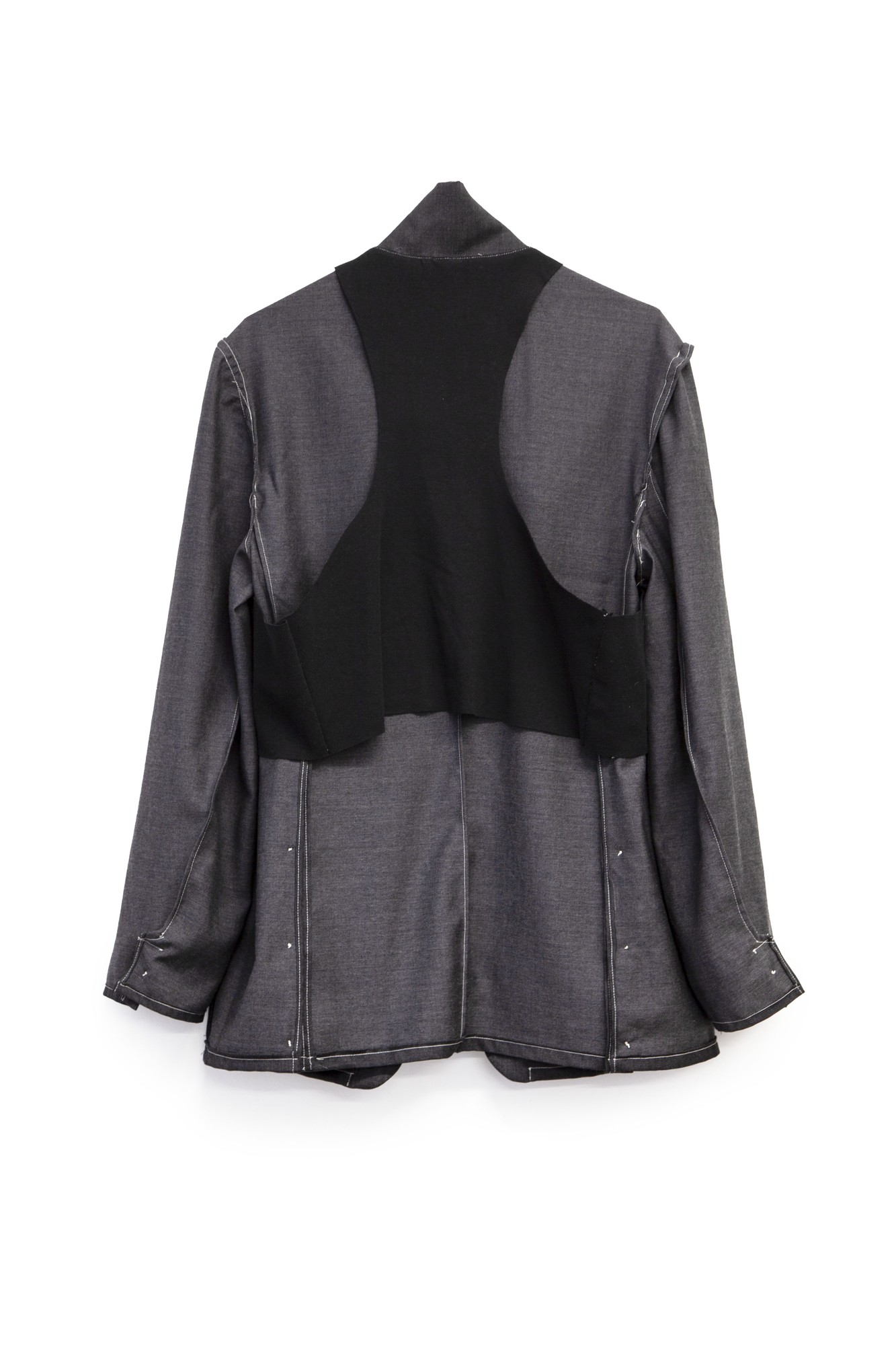 cotton rib knit quarter lined wool blazer