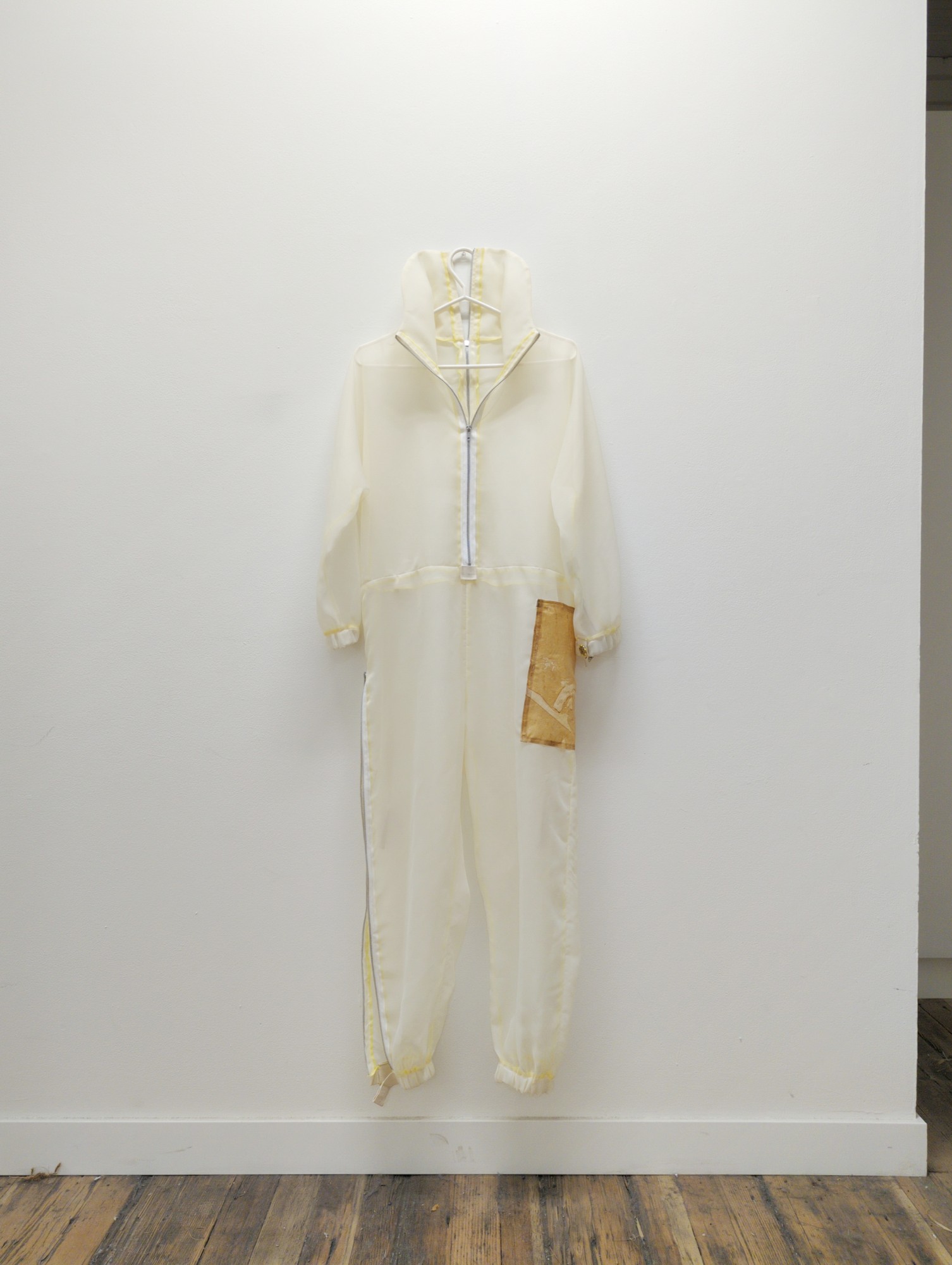polyester chiffon with latex on organza detail jumpsuit (costume work for noon howe moon howe film project)