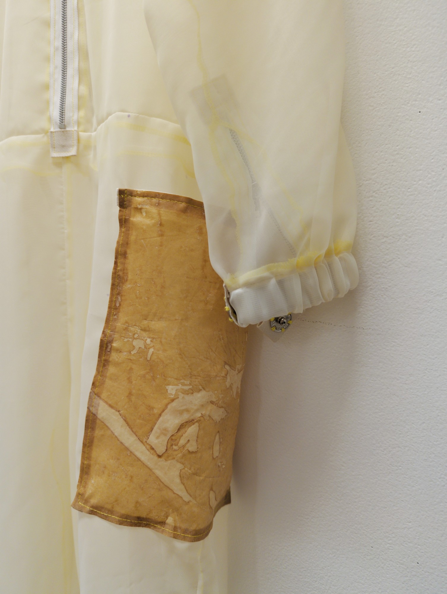 polyester chiffon with latex on organza detail jumpsuit (costume work for noon howe moon howe film project)