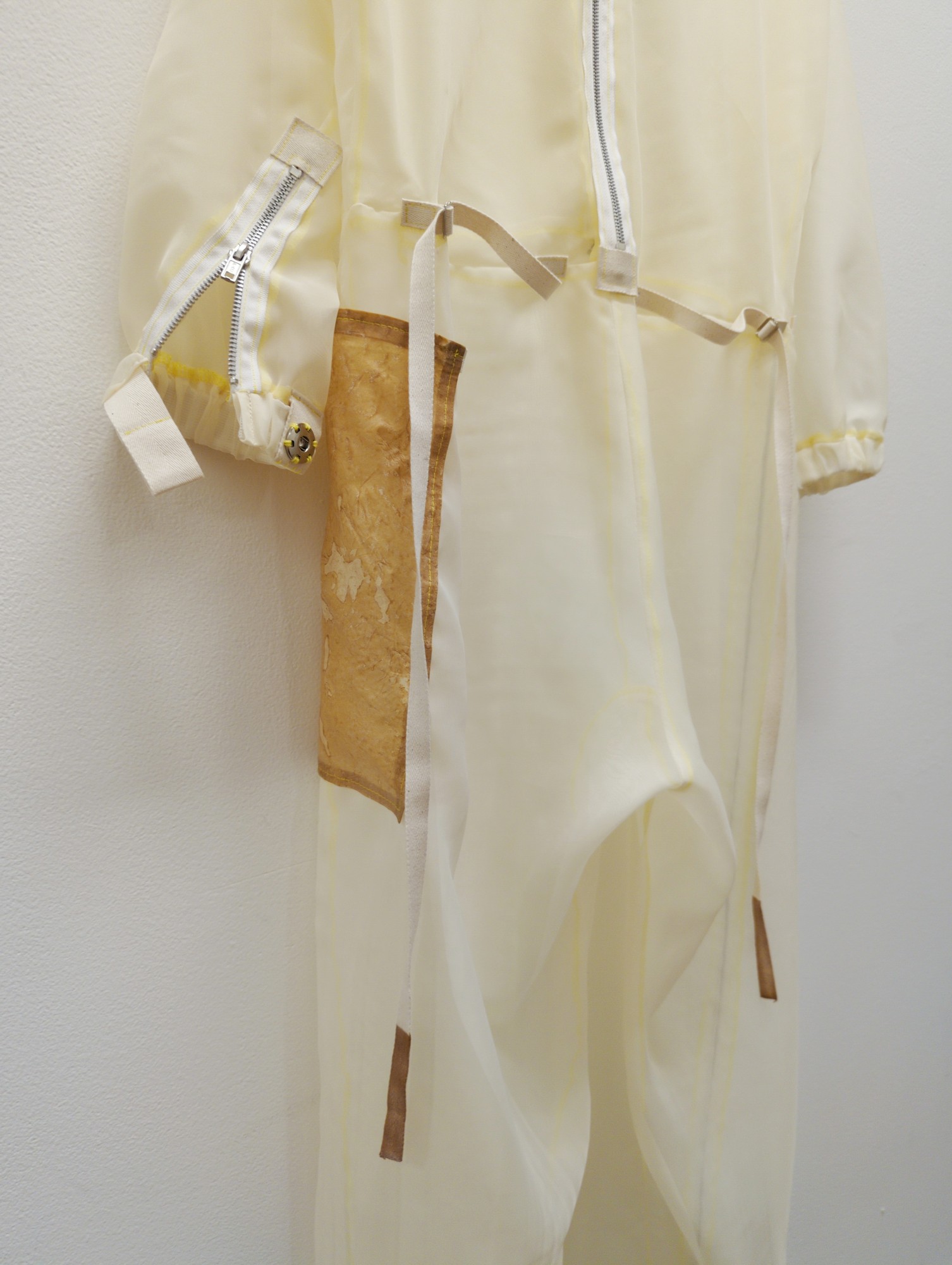 polyester chiffon with latex on organza detail jumpsuit (costume work for noon howe moon howe film project)
